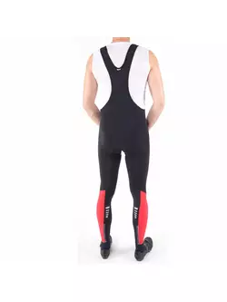 KAYMAQ DKBT-2022 pantaloni de ciclism izolați, inserție de gel, bretele, nnegru și roșu