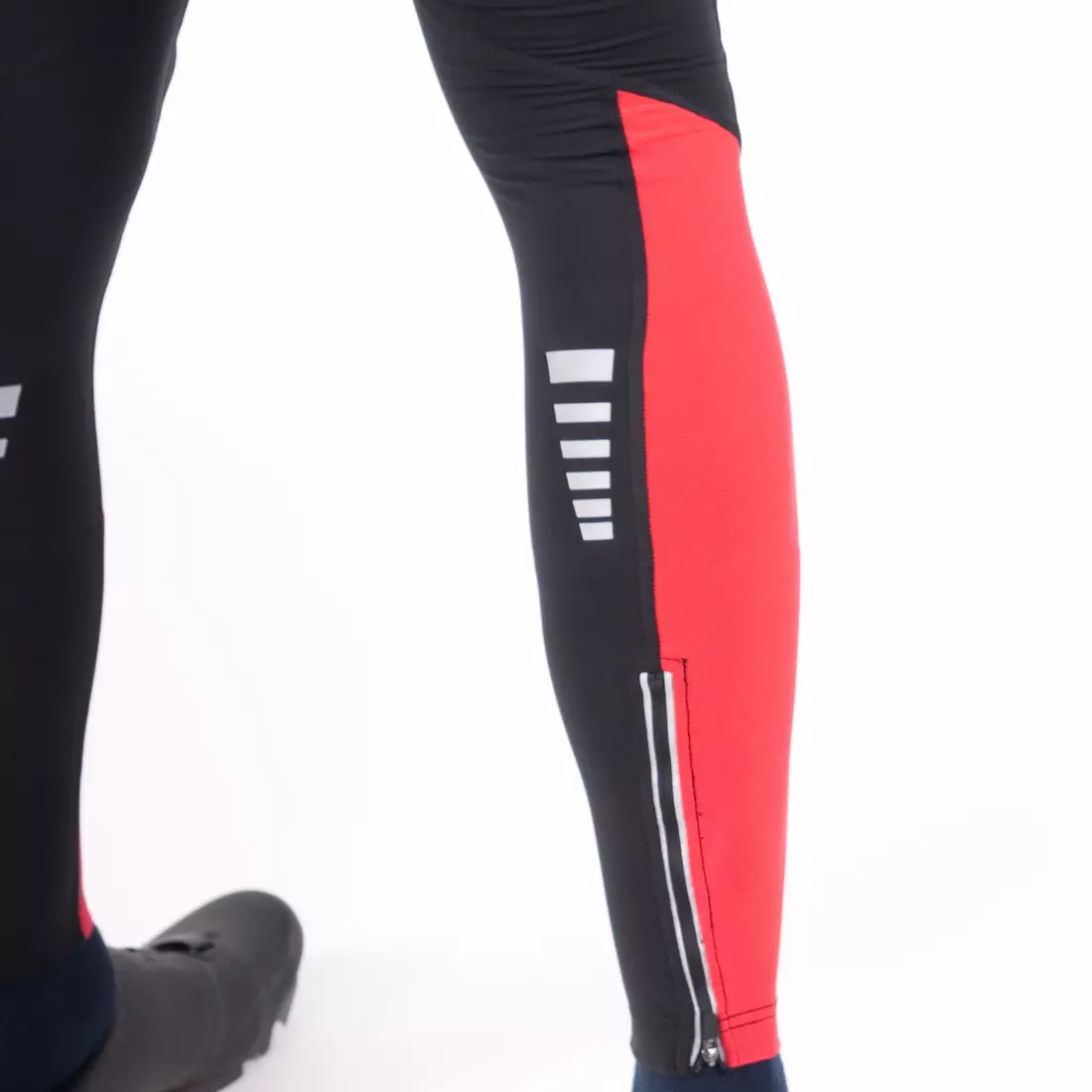 KAYMAQ DKBT-2022 pantaloni de ciclism izolați, inserție de gel, bretele, nnegru și roșu