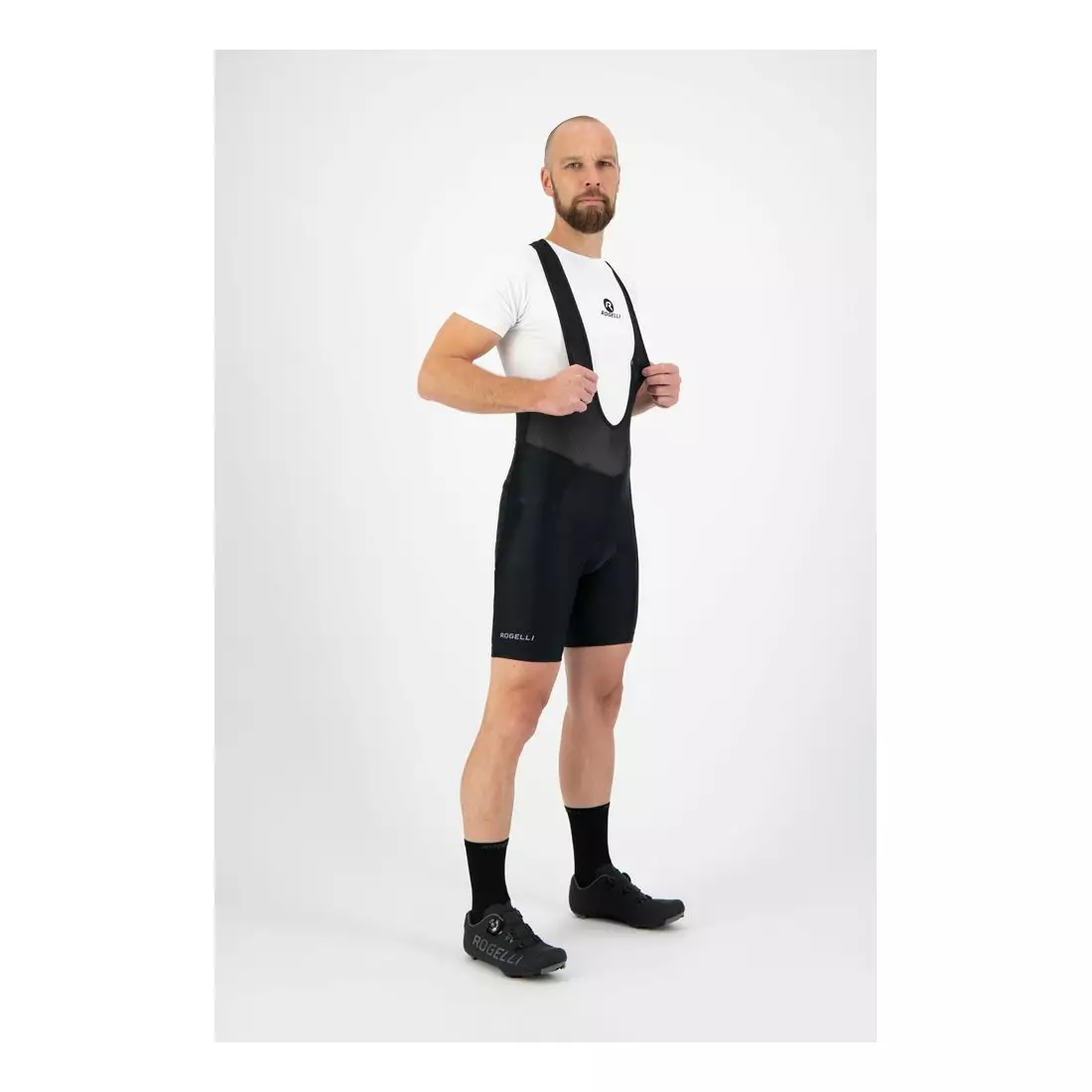ROGELLI pantaloni scurți de ciclism pentru copii cu bretele ECON black 002.701