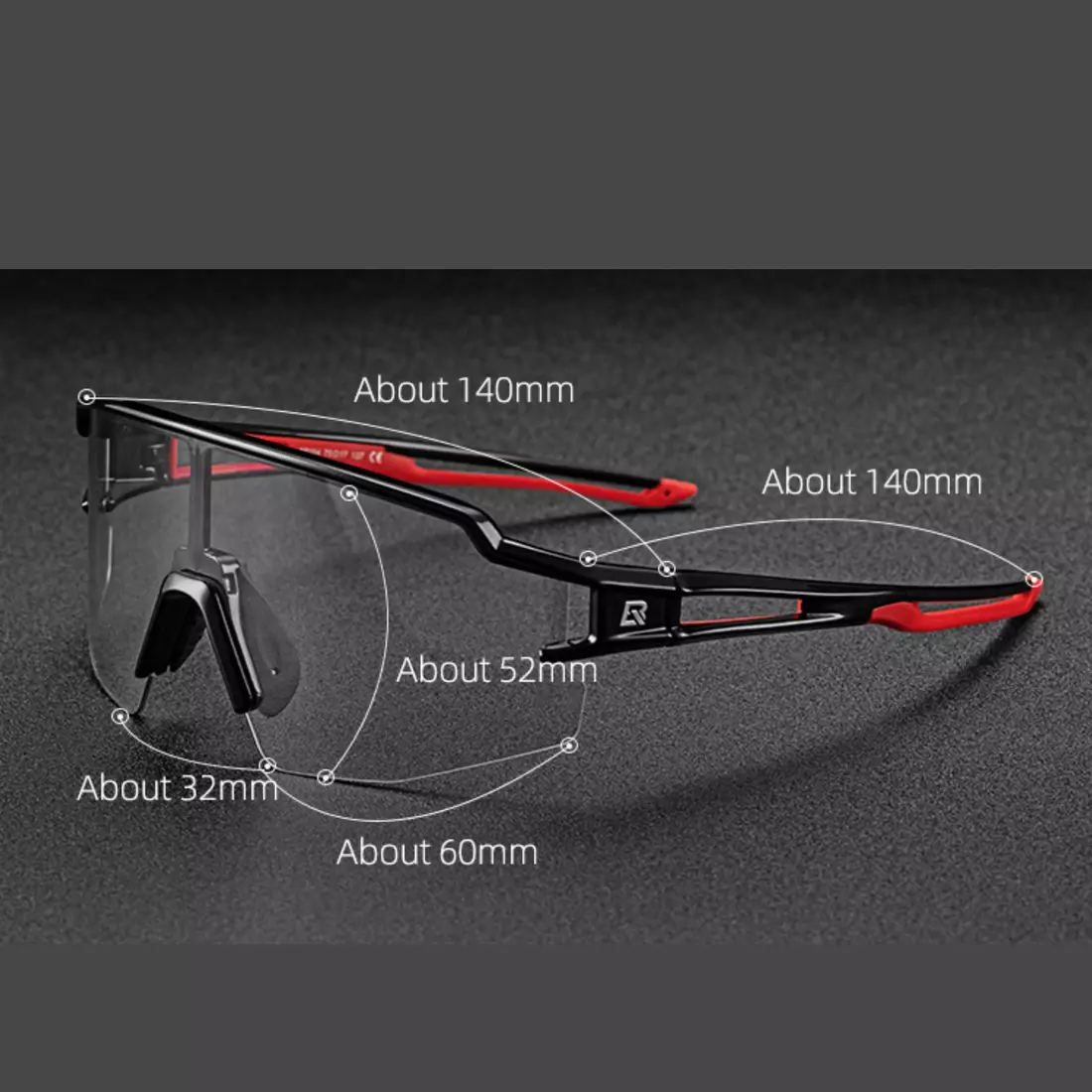 Rockbros 10175 ochelari sport cu insert fotocromic + corector negru