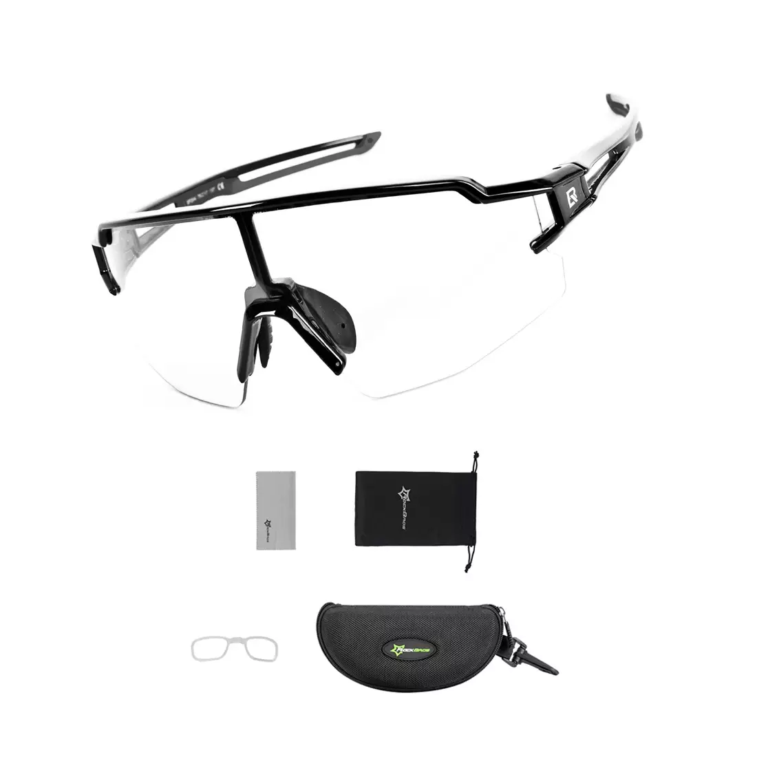 Rockbros 10175 ochelari sport cu insert fotocromic + corector negru