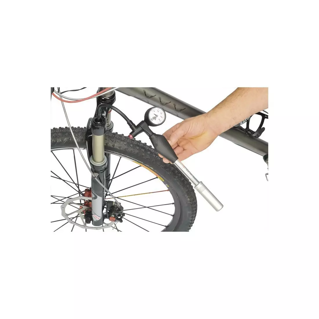 ZEFAL Z SHOCK Pompa de bicicleta pentru amortizoare, argintie si neagra