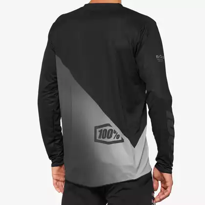 100% R-CORE X tricou de ciclism cu mânecă lungă pentru bărbați, black grey 