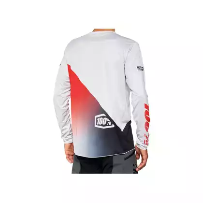 100% R-CORE X tricou de ciclism cu mânecă lungă pentru bărbați, grey racer red 
