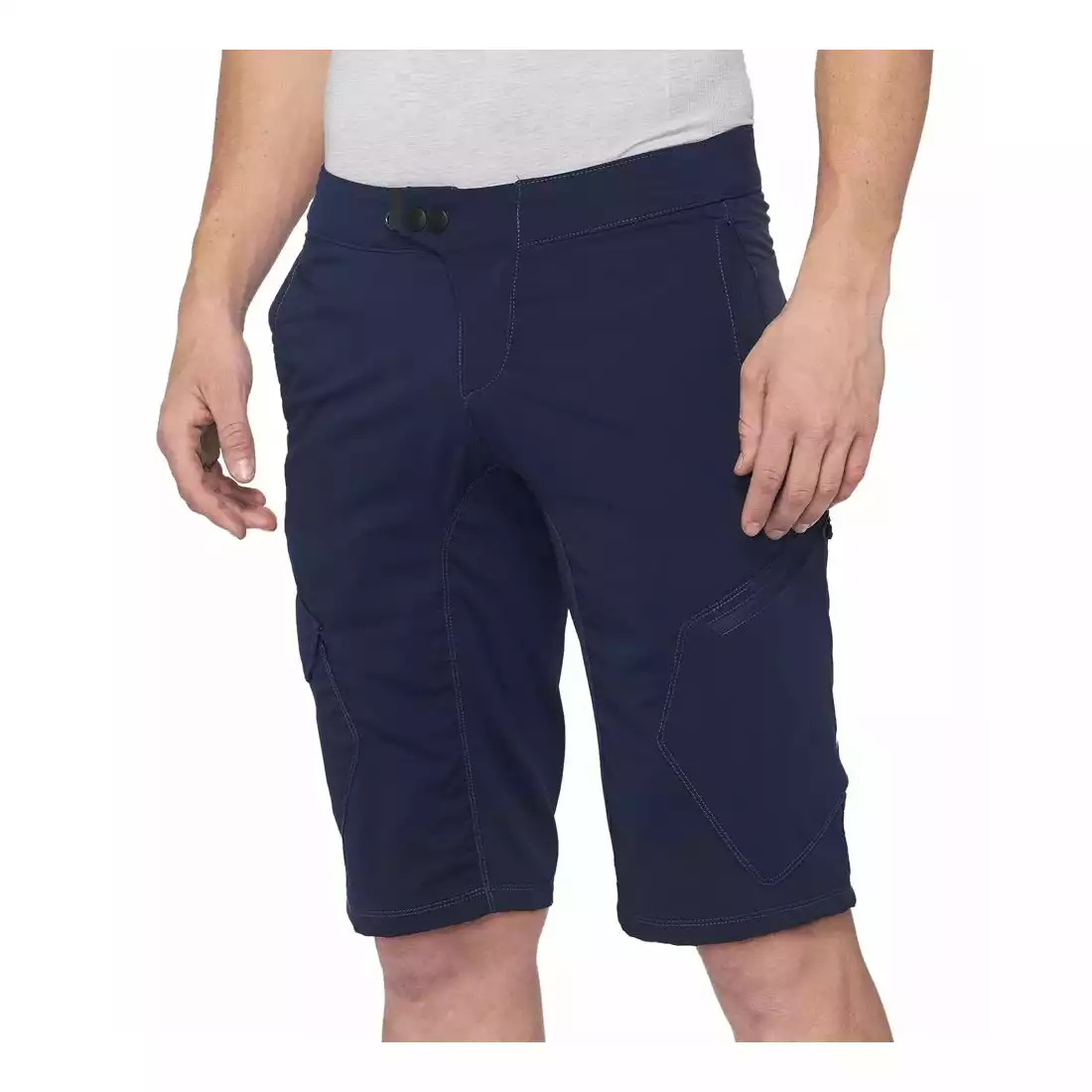 100% RIDECAMP Pantaloni scurți de ciclism pentru bărbați, albastru marin