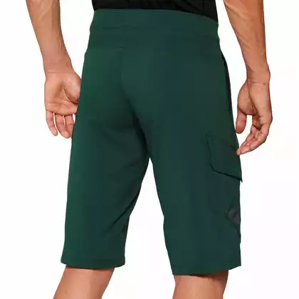 100% RIDECAMP Pantaloni scurți de ciclism pentru bărbați, verde