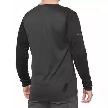 100% RIDECAMP tricou de ciclism cu mânecă lungă pentru bărbați, black charcoal 