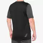 100% RIDECAMP tricou de ciclism pentru bărbați, black charcoal 