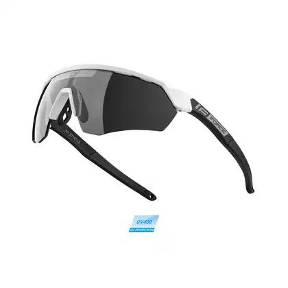 Okulary przeciwsłoneczne FORCE ENIGMA biało-czarny mat, czarne szkła 91167