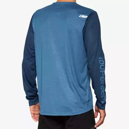 100% AIRMATIC tricou de ciclism cu mânecă lungă pentru bărbați, slate blue 