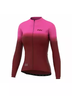 FDX 2100_01 Hanorac de ciclism pentru femei, maroon-roz