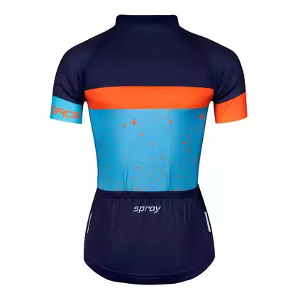 FORCE tricou de ciclism pentru femei SPRAY LADY blue/orange 90013402