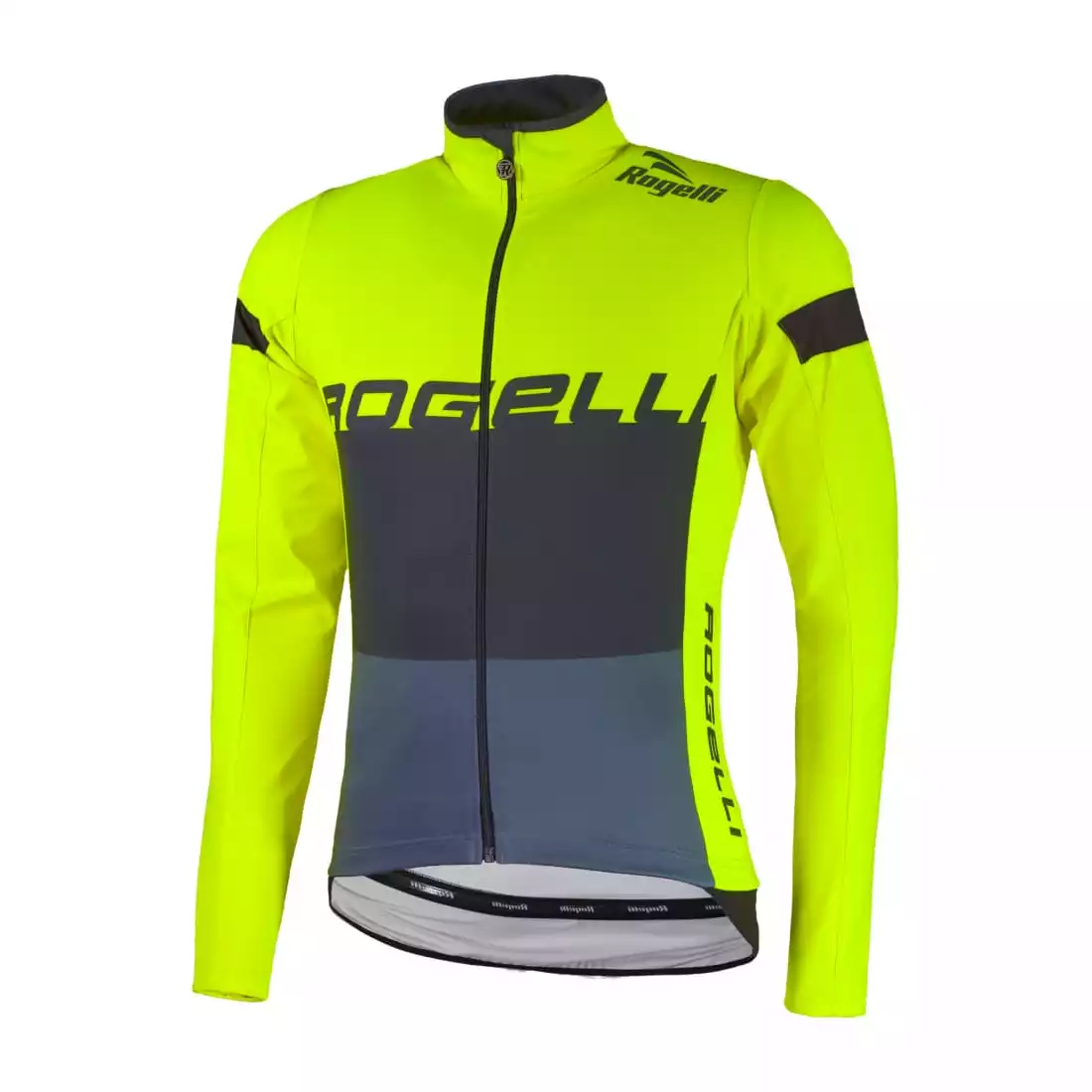 Rogelli HYDRO tricou de ciclism cu mânecă lungă pentru bărbați, impermeabil, galben fluor