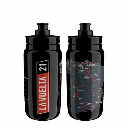 ELITE Sticla de apa pentru bicicleta FLY TEAMS 2021 Vuelta Black Map, 550ml, EL01604609