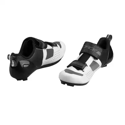 FORCE TRIA Pantofi de ciclism de triatlon, alb-negru