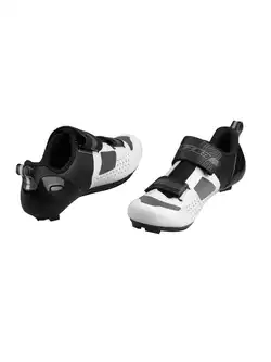 FORCE TRIA Pantofi de ciclism de triatlon, alb-negru