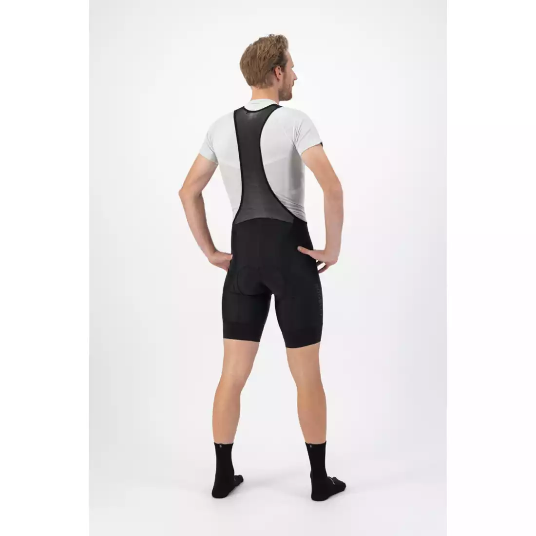 ROGELLI ESSENTIAL Pantaloni scurți de ciclism pentru bărbați cu bretele, negri