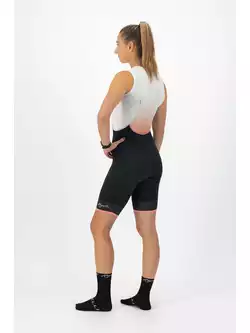 ROGELLI SELECT II Pantaloni scurti de ciclism dama cu bretele, negru si coral