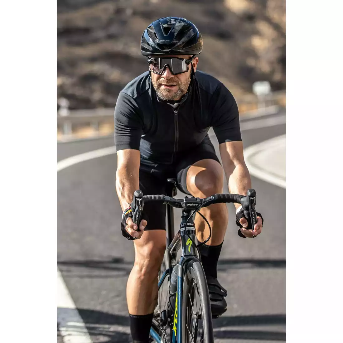 Rogelli MELANGE tricou de ciclism masculin, gri-negru