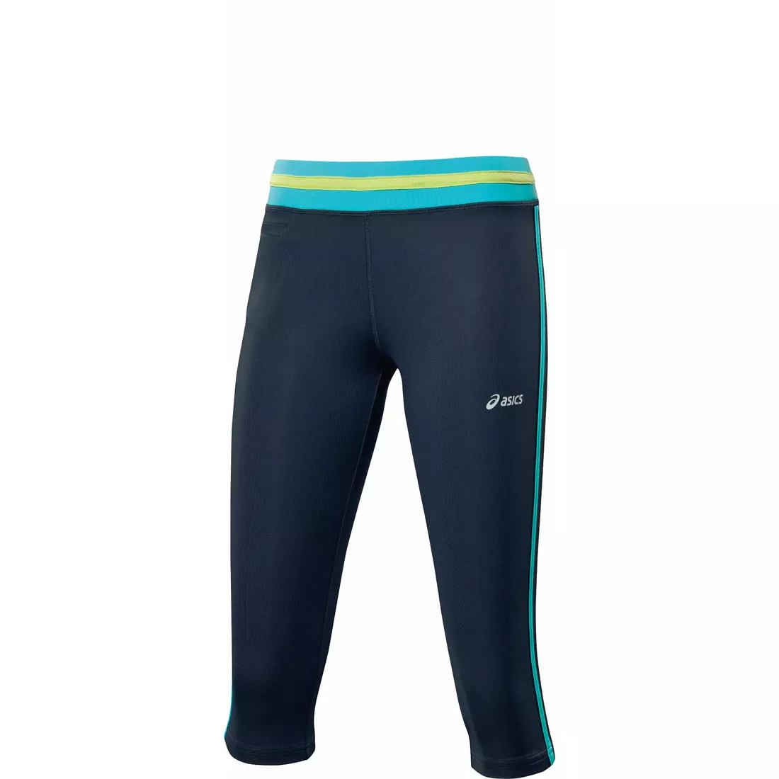 ASICS 109876-0906 - pantaloni scurți 3/4 TIGHT de damă, culoare: negru și albastru