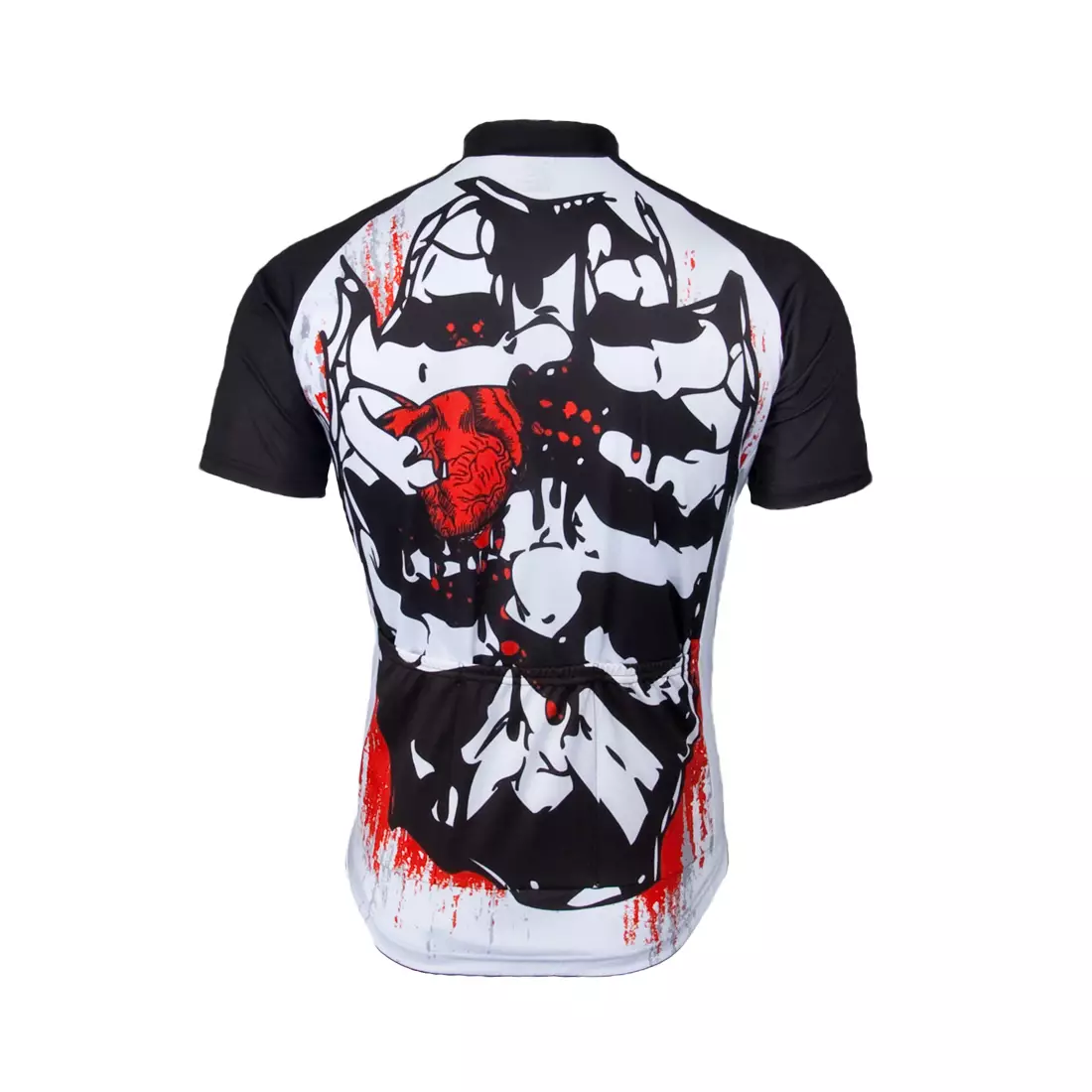 MikeSPORT DESIGN - BONES - tricou de ciclism pentru bărbați, fermoar complet
