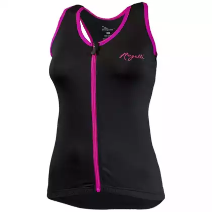 ROGELLI ABBEY - Tricou de ciclism pentru femei fără mâneci - culoare: negru și roz