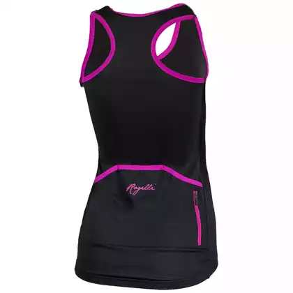 ROGELLI ABBEY - Tricou de ciclism pentru femei fără mâneci - culoare: negru și roz