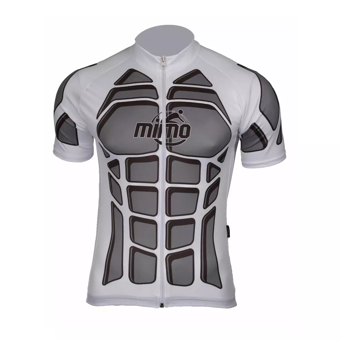 Tricou de ciclism pentru bărbați MikeSPORT DESIGN BODY, alb și gri