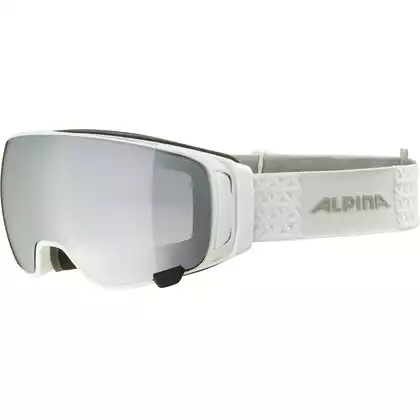 ALPINA DOUBLE JACK MAG Q-LITE ochelari de schi/snowboard alb luciu