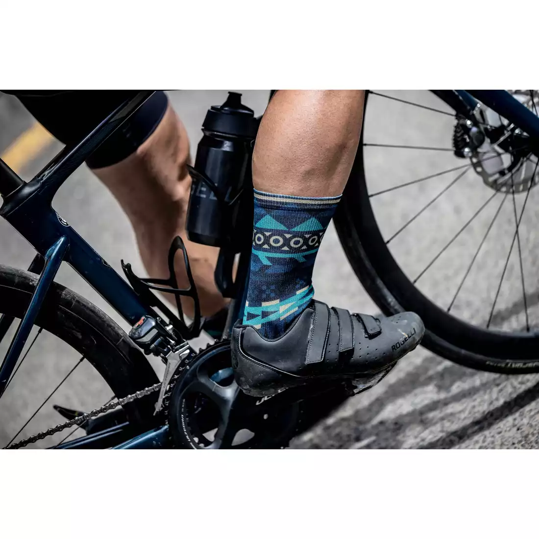 ROGELLI AZTEC Șosete de ciclism, negru și albastru