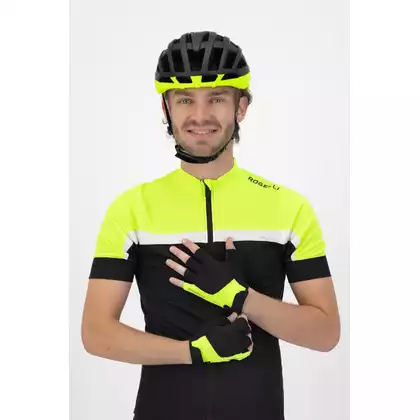 ROGELLI ESSENTIAL Mănuși de ciclism pentru bărbați, negre și galbene