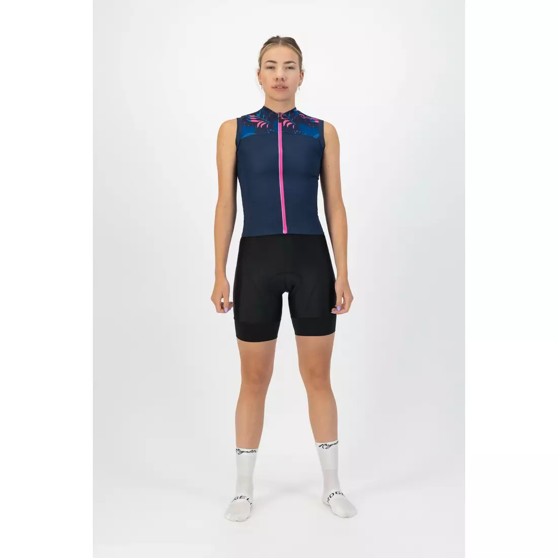 ROGELLI HARMONY Tricou de ciclism pentru femei fără mâneci, bleumarin si roz