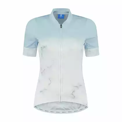 ROGELLI MARBLE Tricou de ciclism dama, alb si albastru