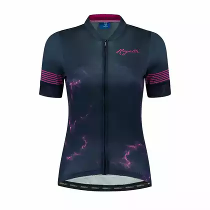 ROGELLI MARBLE Tricou de ciclism dama, bleumarin si roz