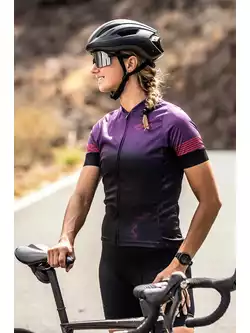 ROGELLI MARBLE Tricou de ciclism dama, negru si violet