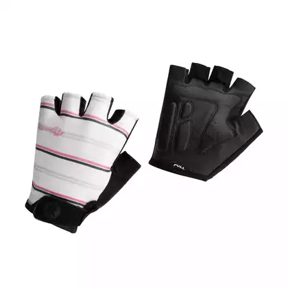ROGELLI Mănuși de ciclism pentru femei STRIPE, alb si roz