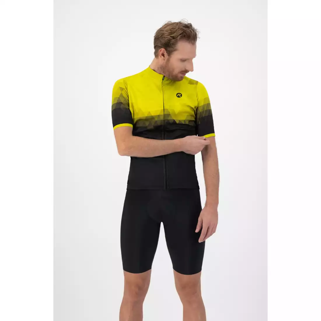 ROGELLI SPHERE Tricou de ciclism pentru bărbați, negru și galben