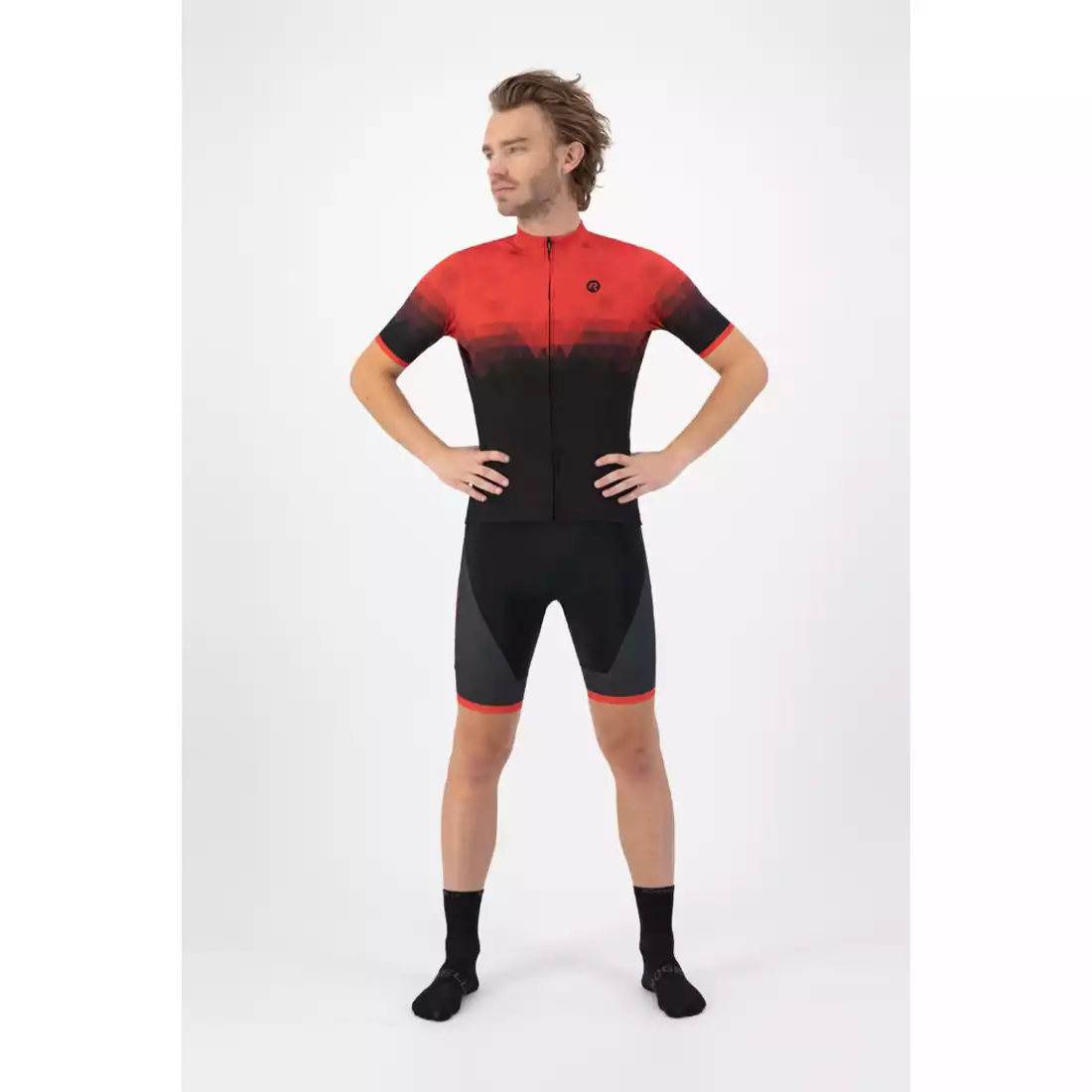 ROGELLI SPHERE Tricou de ciclism pentru bărbați, negru și roșu