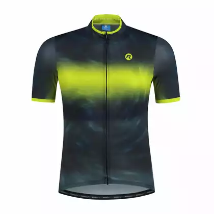 ROGELLI TIE DYE Tricou de ciclism pentru bărbați, verde și galben