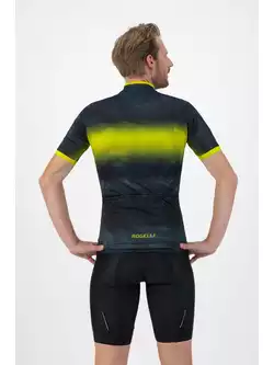 ROGELLI TIE DYE Tricou de ciclism pentru bărbați, verde și galben