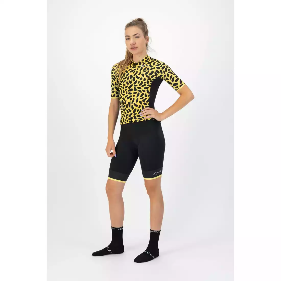 Rogelli ABSTRACT tricou de ciclism pentru femei, galben-negru