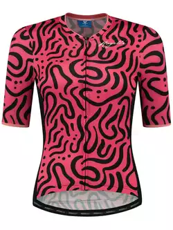 Rogelli ABSTRACT tricou de ciclism pentru femei, roz și negru