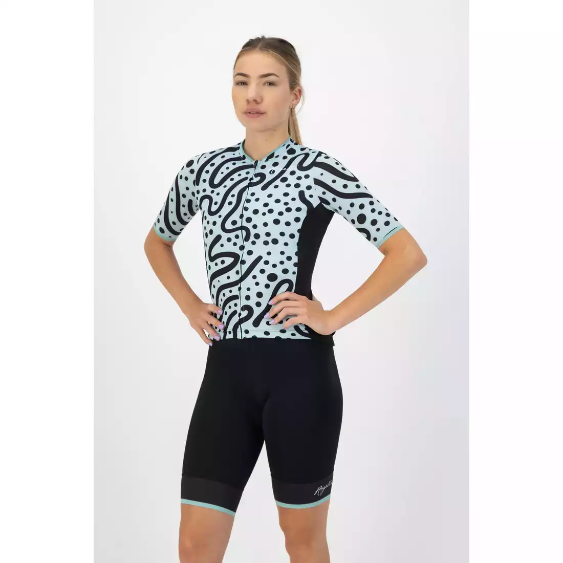 Rogelli ABSTRACT tricou de ciclism pentru femei, turcoaz-negru