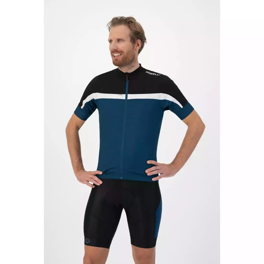 Rogelli COURSE tricou de ciclism masculin, negru și bleumarin