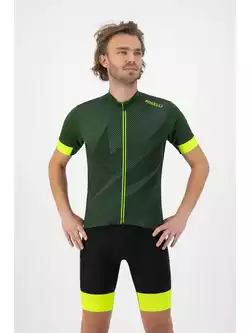 Rogelli DUSK tricou de ciclism pentru bărbați, verde galben