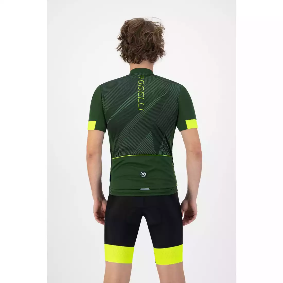 Rogelli DUSK tricou de ciclism pentru bărbați, verde galben