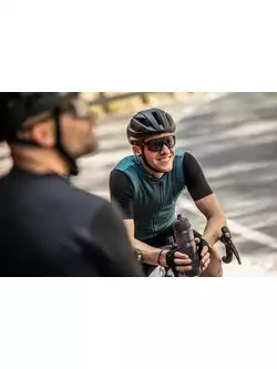 Rogelli MELANGE tricou de ciclism masculin, turcoaz-negru