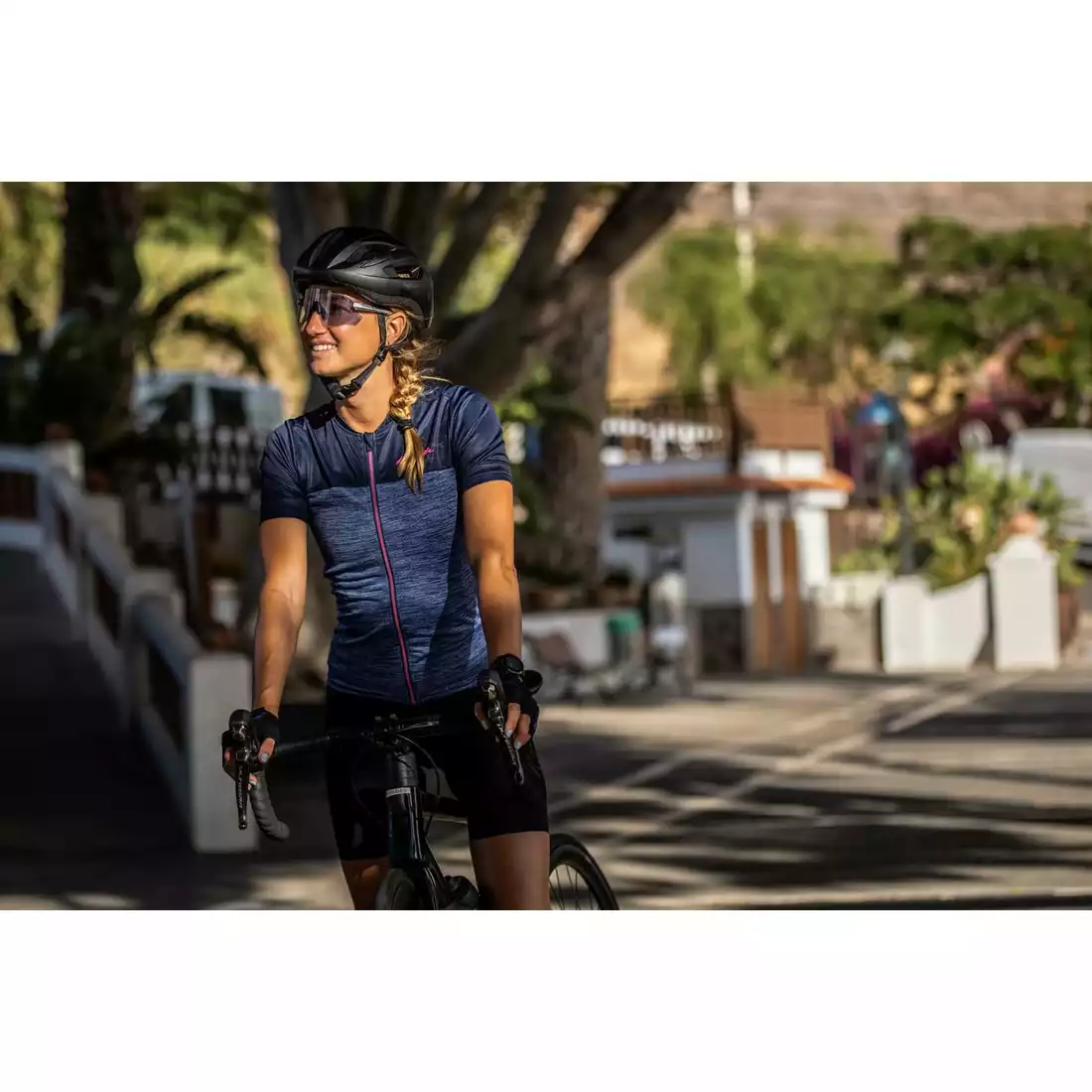 Rogelli MELANGE tricou de ciclism pentru femei, bleumarin și roz
