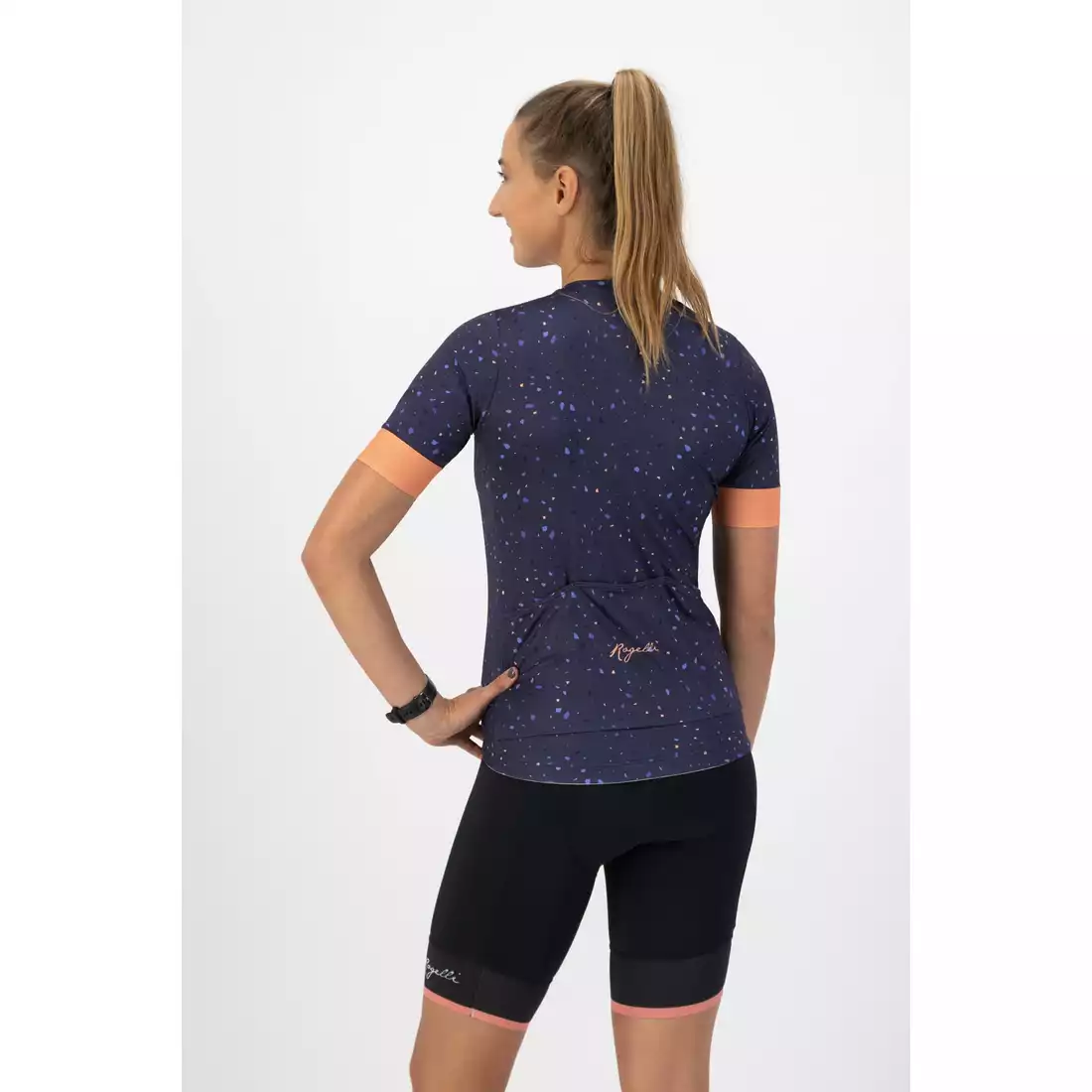 Rogelli TERRAZZO tricou de ciclism pentru femei, violet-coral
