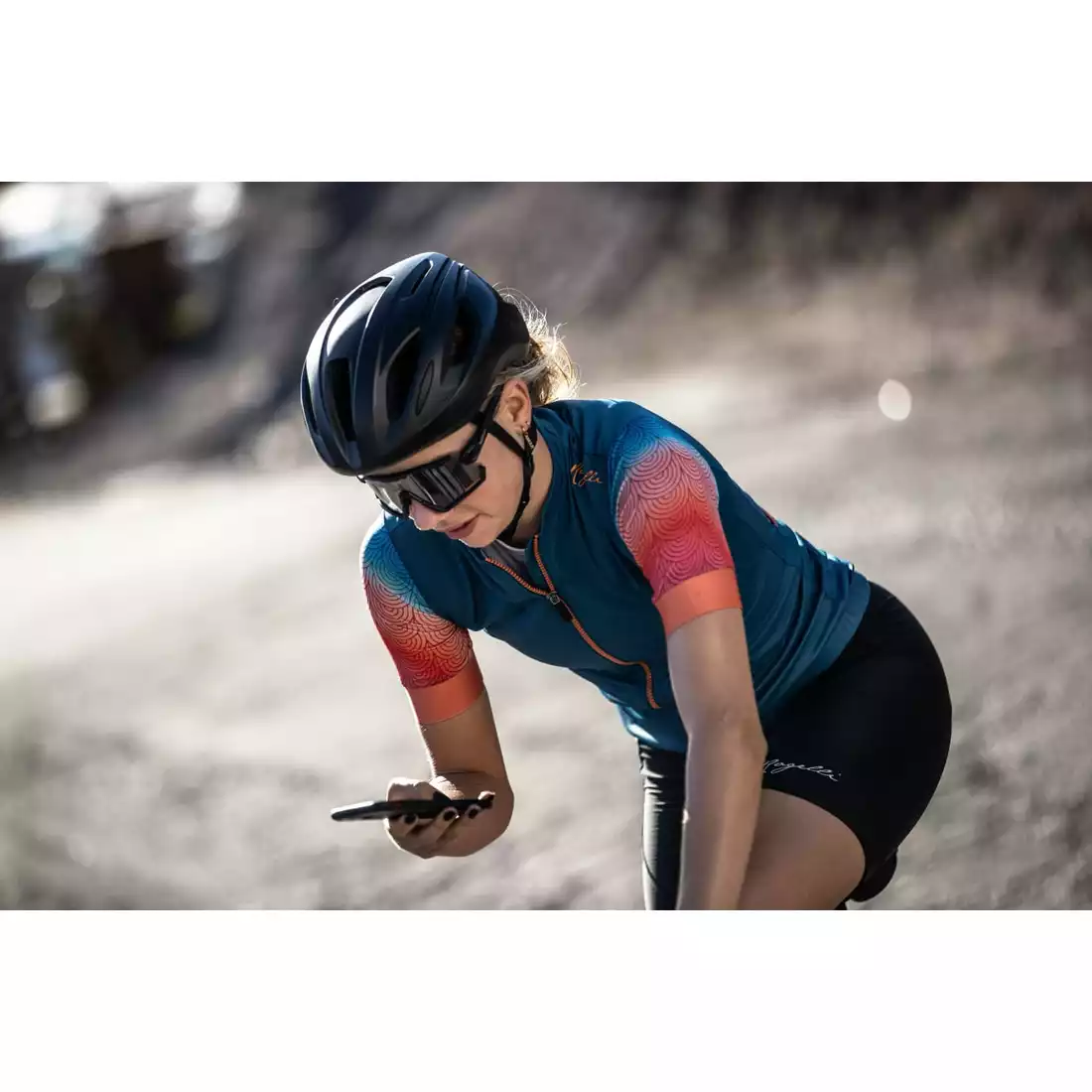 Rogelli WAVES tricou de ciclism pentru femei, albastru-coral